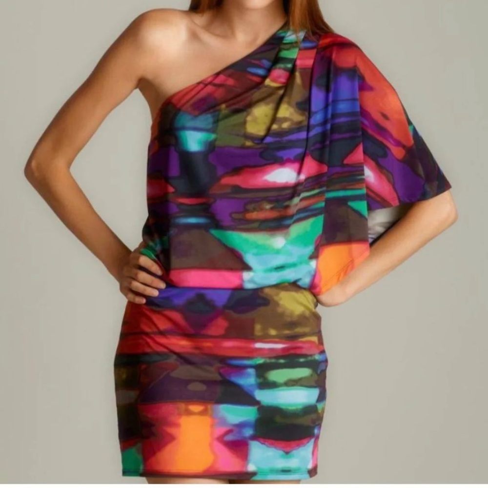 Jessica Simpson Multicolor One-Shoulder Dress
